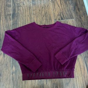 Victoria's Secret Sport Sweatshirt Sz M Maroon Crop Top